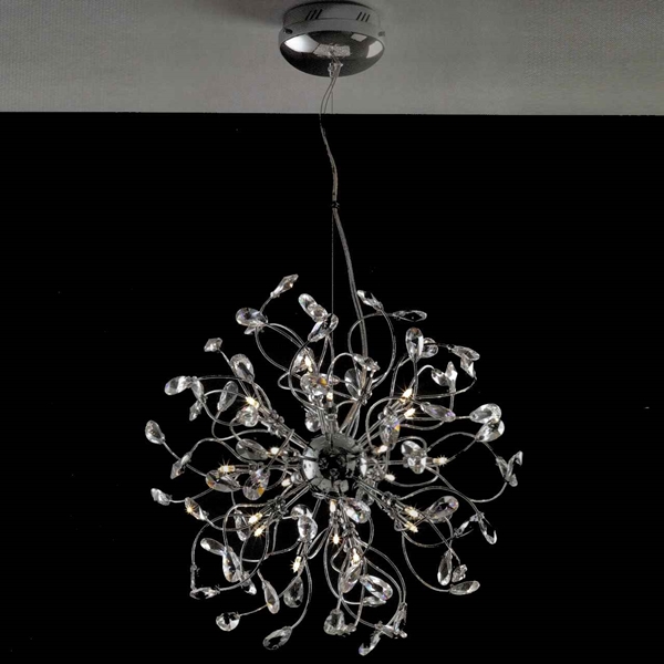 Picture of 24" Tempesta Modern Crystal Round Chandelier Polished Chrome 24 Lights