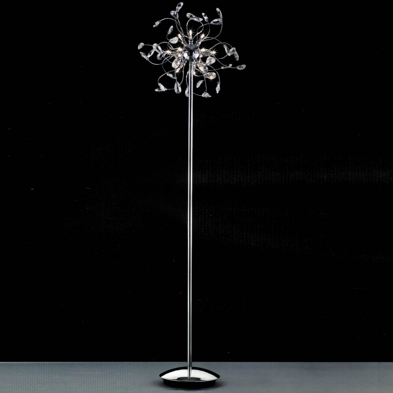 H160cm New Modern Design LED Contempoary Elegant Crystal Floor Lamp Lighting