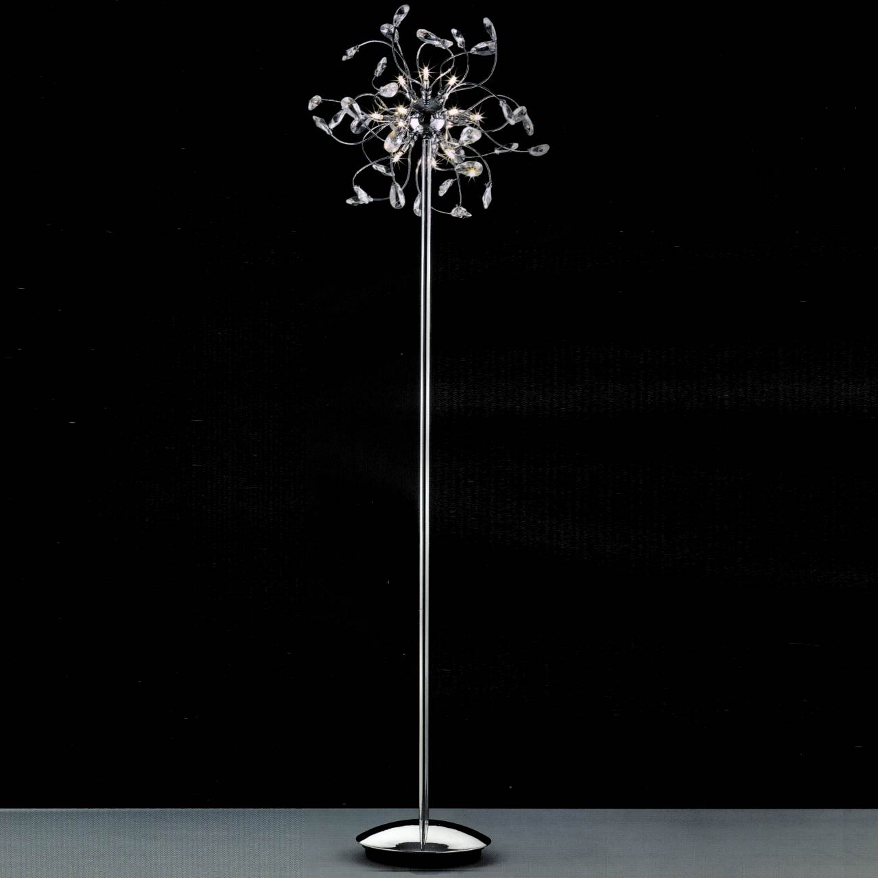 Brizzo Lighting Stores 64 Tempesta Modern Crystal Floor Lamp