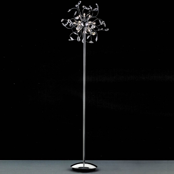 Picture of 64" Tempesta Modern Crystal Floor Lamp Polished Chrome 12 Lights