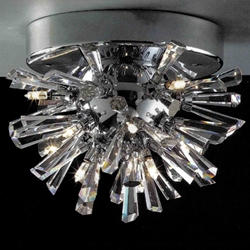 Picture of 9" Radiante Modern Crystal Flush Mount Round Chandelier Polished Chrome 9 Lights
