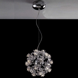 Picture of 14" Petali Modern Crystal Round Pendant Polished Chrome 24 Lights