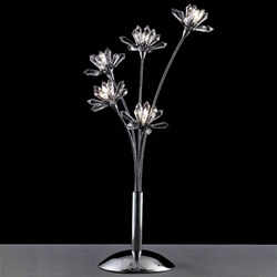 Picture of 21" Petali Modern Crystal Table Lamp Polished Chrome 5 Lights