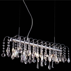Picture of 32" Diretto Modern Crystal Rectangular Chandelier Polished Chrome 15 Lights