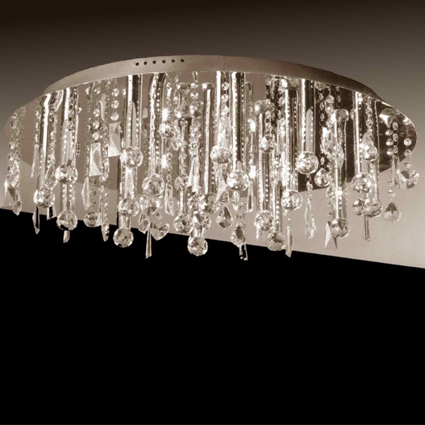 Picture of 18" Miraggio Modern Crystal Flush Mount Round Chandelier Polished Chrome 16 Lights