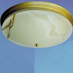 Picture of 19" Lastra Modern Round Flush Mount Antique Gold Opal White Glass 3 Lights