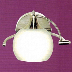 Picture of 8" Vibrante Modern Round Wall Sconce Brushed Nickel Finish White Glass 1 Light