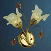 Picture of 11" Flower Transitional Clear / White Fused Glass Amber Crystal Wall Sconce Chrome / Gold Finish 2 Lights