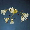 Picture of 24" Flower Transitional Clear / White Fused Glass Flush Mount Ceiling Light Chrome / Gold Finish 6 Lights