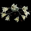 Picture of 27" Flower Transitional Clear / White Fused Glass Flush Mount Ceiling Light Chrome / Gold Finish 8 Lights