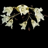 Picture of 27" Flower Transitional Clear / White Fused Glass Flush Mount Ceiling Light Chrome / Gold Finish 8 Lights