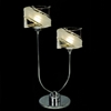 Picture of 12" Blocchi Modern Table Lamp Chrome / Gold Finish Clear / White Glass 2 Lights