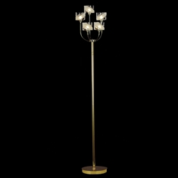 Picture of 15" Blocchi Modern Floor Lamp Chrome / Gold Finish Clear / White Glass 5 Lights