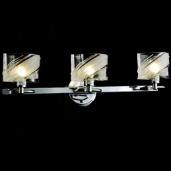 Picture of 22" Blocchi Modern Rectangular Vanity Light Chrome / Gold Finish Clear / White / Color Glass 3 Lights