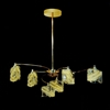 Picture of 29" Blocchi Modern Round Chandelier Chrome / Gold Finish Clear / White / Color Glass 6 Lights