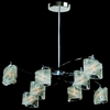 Picture of 29" Blocchi Modern Round Chandelier Chrome / Gold Finish Clear / White / Color Glass 8 Lights