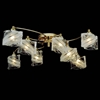 Picture of 29" Blocchi Modern Round Flush Mount Chrome / Gold Finish Clear / White / Color Glass 8 Lights