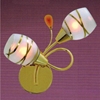 Picture of 13" Due Linee Transitional Frosted Glass Wall Sconce with Clear / Amber Crystals Chrome / Gold Finish 2 Lights