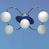 Picture of 23" Ciclo Modern Kids / Office Glass Flush Mount Ceiling Lamp Chrome Finish White / Red / Blue / Green / Orange Color 5 Lights