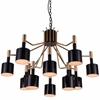 Picture of 32" 12 Light Down Chandelier with Matte Black & Satin Gold finish