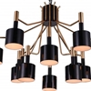 Picture of 32" 12 Light Down Chandelier with Matte Black & Satin Gold finish