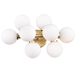 18" 8 Light Wall Sconce with Satin Gold finish