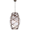 Picture of 26" 4 Light Chandelier with Wood Grain Bronze Finish