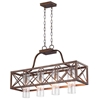 Picture of 34" 4 Light Chandelier with Wood Grain Bronze Finish