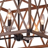 Picture of 18" 4 Light Chandelier with Wood Grain Brown Finish
