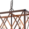 Picture of 36" 4 Light Chandelier with Wood Grain Brown Finish