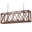 51" 8 Light Chandelier with Wood Grain Brown Finish
