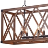 Picture of 51" 8 Light Chandelier with Wood Grain Brown Finish