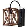 Picture of 14" 1 Light Wall Sconce with Wood Grain Brown Finish