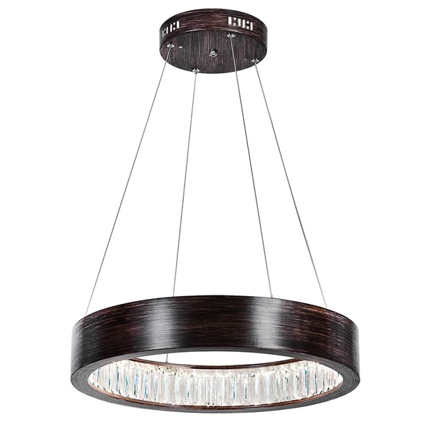 Picture of 20" LED Chandelier with Wood Grain Brown Finish