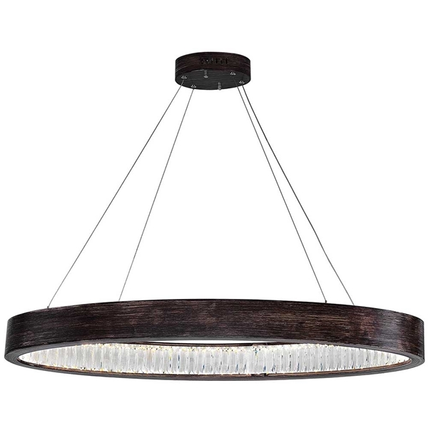 Picture of 42" LED Chandelier with Wood Grain Brown Finish