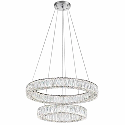 32" LED Chandelier with Chrome Finish