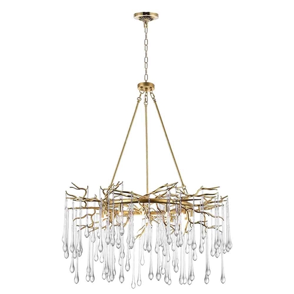 Picture of 43" 12 Light Chandelier with Gold Leaf Finish
