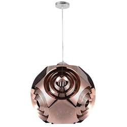 15" 1 Light Pendant with Copper Finish