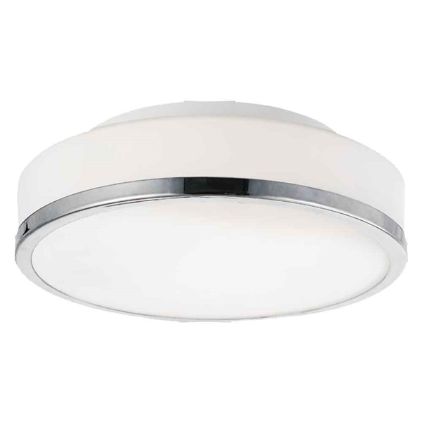 Picture of 10" 2 Light Drum Shade Flush Mount with Satin Nickel finish