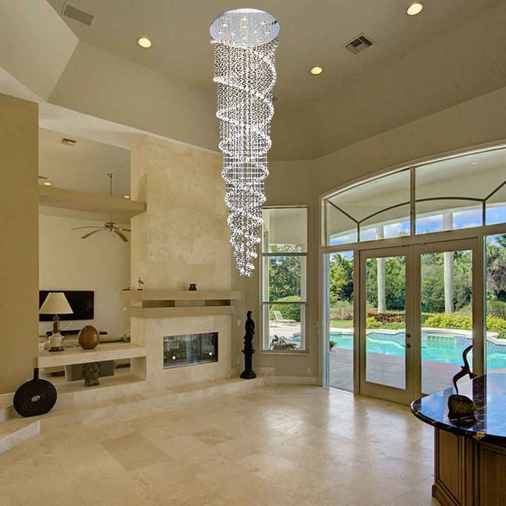 Brizzo Lighting Stores 106 Double Spiral Modern Foyer Crystal
