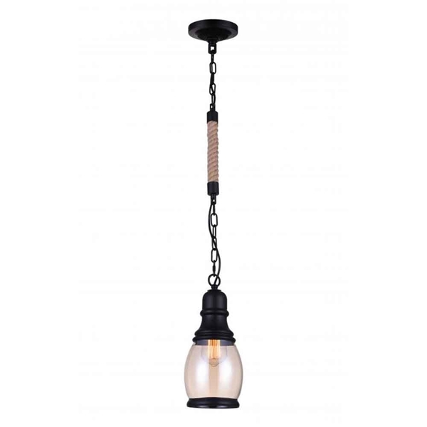 Picture of 11" 1 Light Down Mini Pendant with Black finish