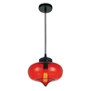 Picture of 11" 1 Light Down Mini Pendant with Transparent Red finish