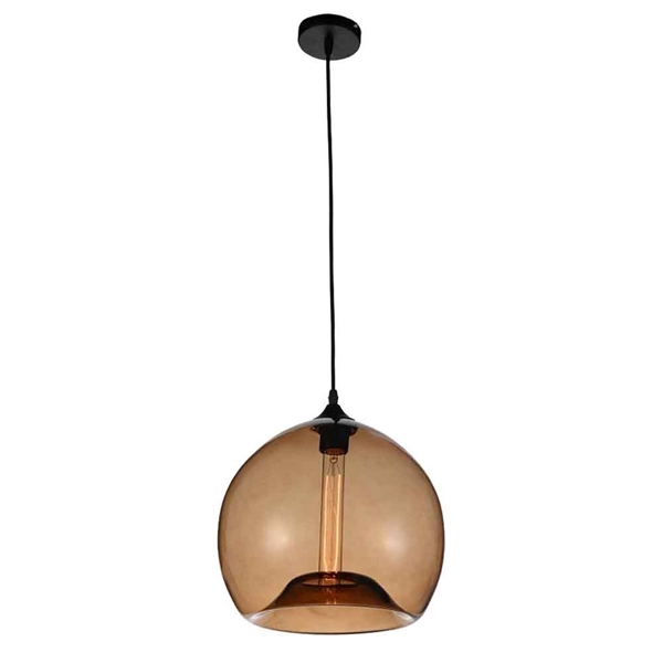 Picture of 12" 1 Light Down Mini Pendant with Transparent Brown finish