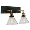 Picture of 12" 2 Light Wall Sconce with Black & Gold Brass finish