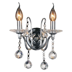 12" 2 Light Wall Sconce with Chrome finish