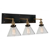 Picture of 12" 3 Light Wall Sconce with Black & Gold Brass finish
