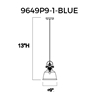 Picture of 13" 1 Light Down Pendant with Blue finish