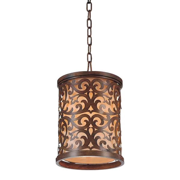 Picture of 13" 1 Light Drum Shade Mini Pendant with Brushed Chocolate finish