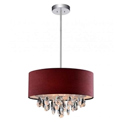 14" 3 Light Drum Shade Chandelier with Chrome finish