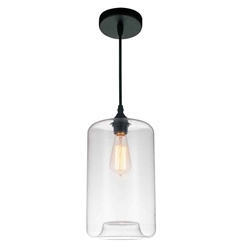 15" 1 Light Down Mini Pendant with Clear finish
